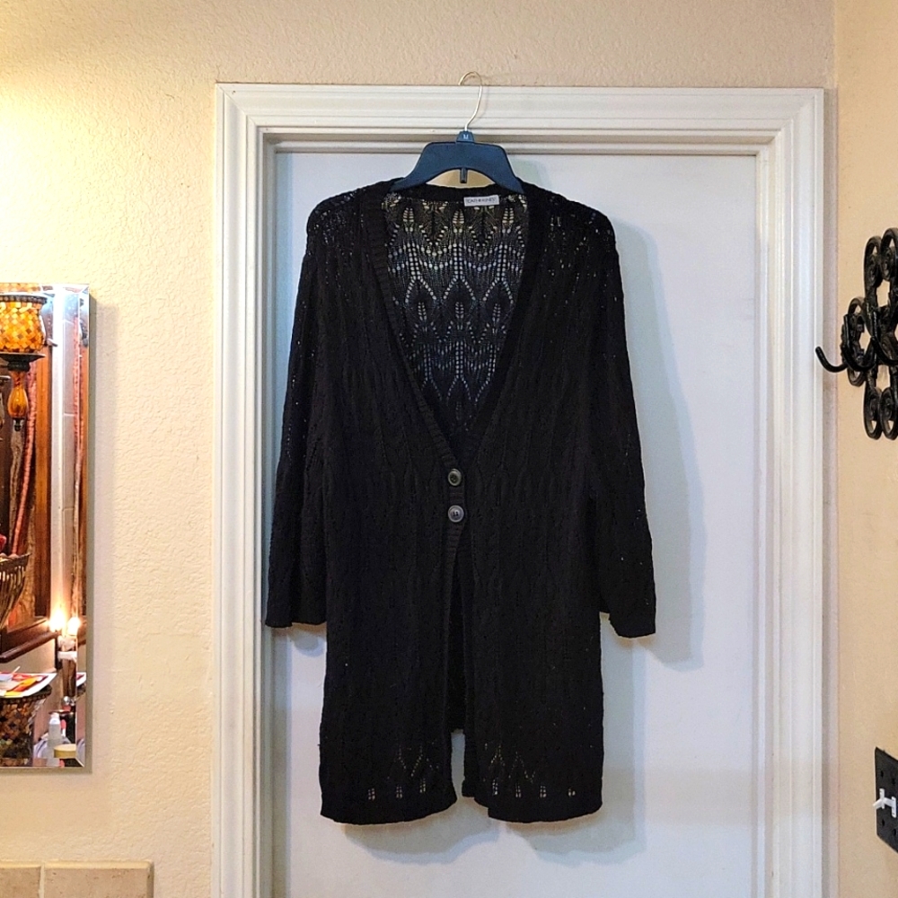 Black Short Sleeved Cardigan